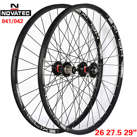 NOVATEC D041042SB Bicycle Wheel set Hub Hand-Made Sunringle Rim HT Stainless Steel Spokes 26/27.5/29 Inch Wheel Steel Freehub ► Photo 1/6