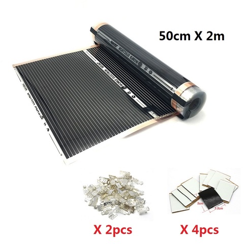 1/2/4/5/10 Square Meters Underfloor Heating Film 220v 220w/m2 Warm Mat with Clamps and Insulation Pastes ► Photo 1/6