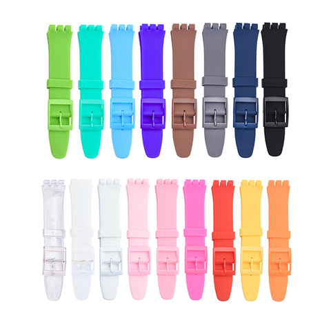 Candy Color Silicone Strap for Swatch 12mm 16mm 17mm 19mm 20mm Transparent Fashion Replacement Bracelet Band Watch Accessories ► Photo 1/6