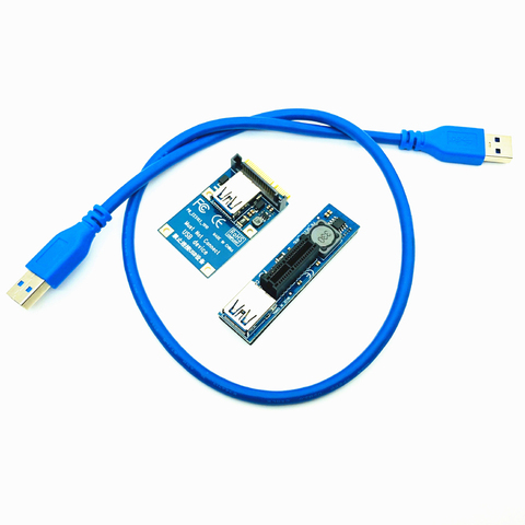 Mini PCIE to PCI-E X1 Expansion Card Riser Card PCI Express Extension Cable SATA Power Connector 60CM USB3.0 Cable PCIE Extender ► Photo 1/6