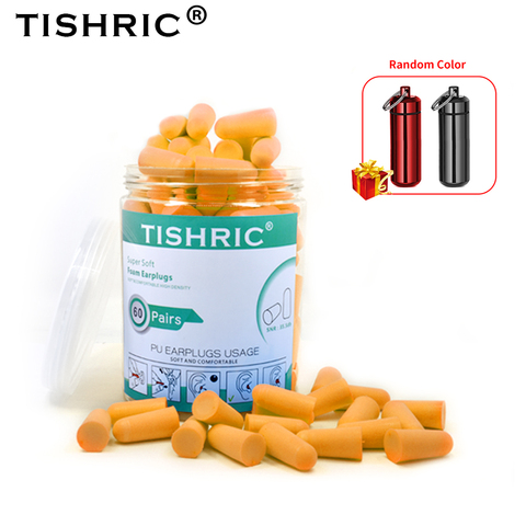 30/60 pairs TISHRIC Ear Plugs PU Sponge Earplugs Anti Noise reduction 35.5db Ear Plugs for Sleep Ear Protector ► Photo 1/6