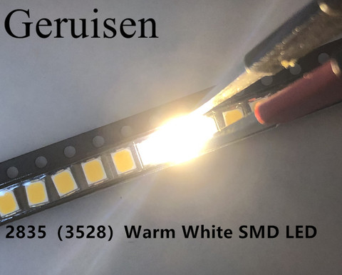 100pcs SMD 2835 Warm White LED Chip 0.5W 3V 150mA 50-55LM Ultra Bright SMT Surface Mount LED Chip DIY Light Emitting Diode Lamp ► Photo 1/2