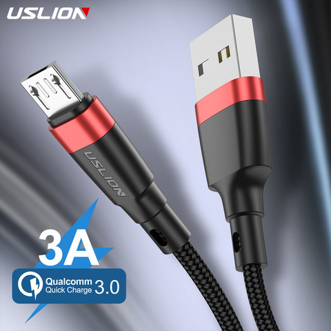 USLION 3A USB Micro Cable Fast Charging USB Data Cable Cord for Samsung S6 Xiaomi Redmi Note 4 5 Android Microusb Fast Charge 3M ► Photo 1/6