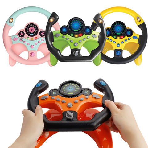 Electric Simulation Steering Wheel Toy With Light And Sound Educational Children Co-Pilot Children'S Car Toy Vocal Toy Gift ► Photo 1/6