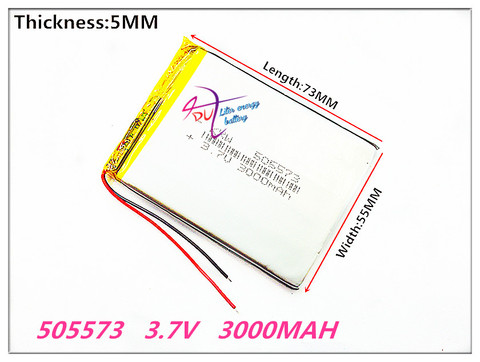 Size 505573 3.7V 3000mah 505575 Lithium polymer Battery With Protection Board For Tablet V3000HD MP4 GPS DVD ► Photo 1/1