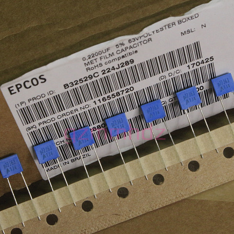 20PCS/50PCS EPCOS B32529 1UF 470NF 220NF 330NF 180NF 390NF 150NF 63V 100V blue film capacitor 105 474 224 334 394/100V 105/63V ► Photo 1/1