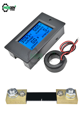 AC 80-260V 0-100A Digital Voltmeter Ammeter Power Energy Tester 110V 220V Current Voltage Meter Power Wattmeter with Shunt ► Photo 1/6