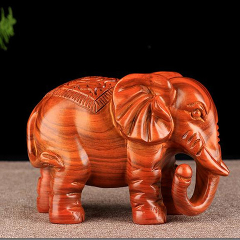 Rosewood Elephant Figurines Natural Wood Craft Carving Without Splicing Mini Animals Lucky Home Desktop Decor Gift to Friends ► Photo 1/6