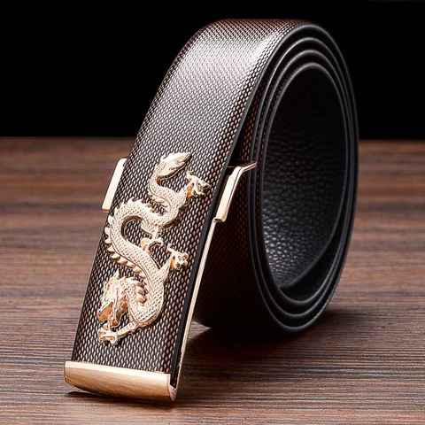 Leather Belts for Men New Plate Buckle Waistband for Men Fashion Male Strap Dragon Buckle ► Photo 1/6