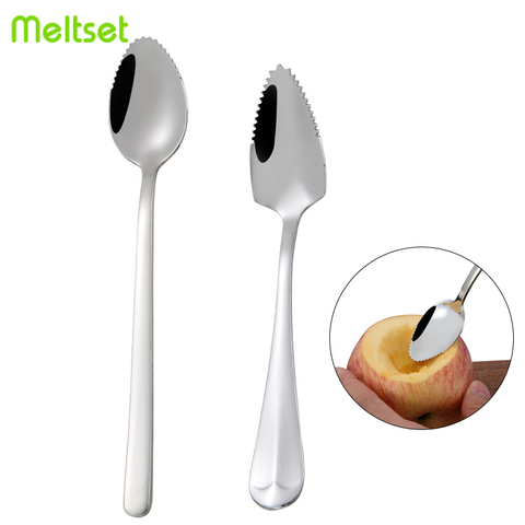 Stainless Steel Spoons Long Handle Grapefruit Spoon With Serrated Edge Fruit Honey Apple Puree Scoop Coffee Stirring Teaspoons ► Photo 1/6