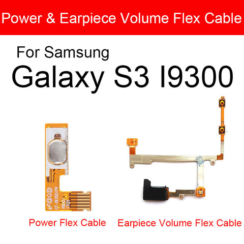 Earpiece Power & Volume Flex Cable For Samsung Galaxy S3 S III I9300 Lound Speaker Audio Volume Side Key Button Flex Cable ► Photo 1/3