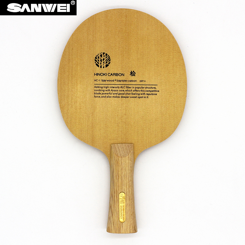 Carbon Fiber Table Tennis Paddle Table Tennis Blade Hinoki Wood And Basla Wood 