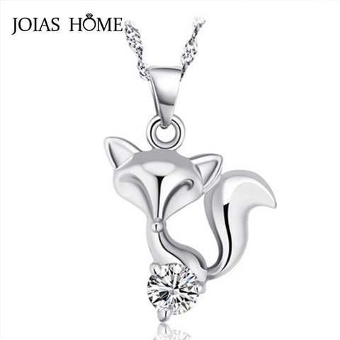 JoiasHome Fashion 925 Sterling Silver Necklace Korean Fox Pendant with Short Clavicle Necklace Valentine's Day Gift ► Photo 1/6