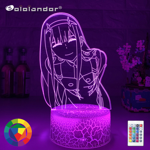 Led Night Light Zero Two Figure Table 3d Lamp for Bed Room Decor Light Anime Waifu Gift Darling In The Franxx Zero Two Lamp ► Photo 1/6