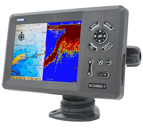 ONWA KCombo-7 7inch  marine GPS fishfinder combo transducer Color LCD GPS plotter Combo with Fishfinder GPS +FISH FINDER ► Photo 1/6