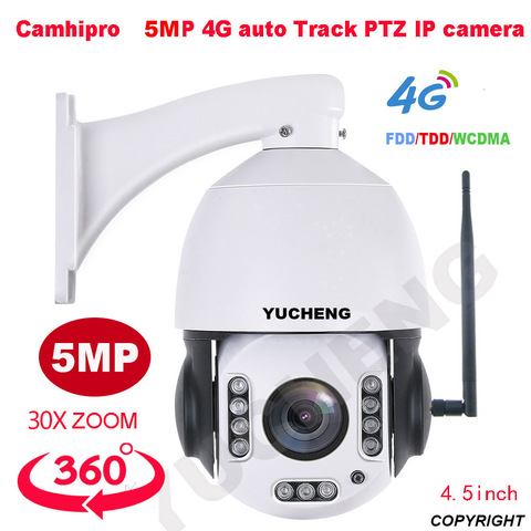 CamHipro 4G Wireless 5mp 30X Zoom 2MP Humanoid Auto Track SONY335 PTZ Speed Dome IP Camera Build MIC Speaker 32 64 128gb SD ► Photo 1/6