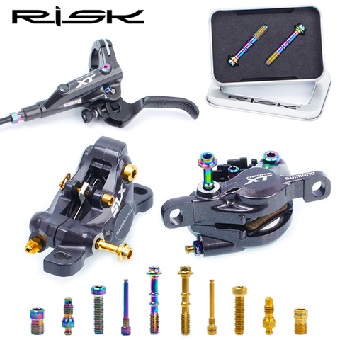 RISK Ultralight Titanium Alloy Screw For Bicycle Oil Disc Brake Clamp MTB Road Bike Caliper Bolt All series Oil Tube ► Photo 1/6