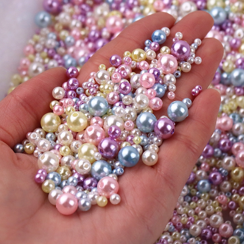 Wholesale Round No Hole ABS Imitation Pearl Loose Beads DIY Craft Jewelry Making