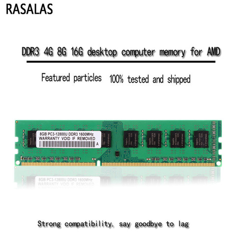Rasalas Desktop Memory 4G 8G  Oперативная Nамять DDR3 1066 1333 1600MHz   for AMD Compatible Computer Motherboard  RAM ► Photo 1/6