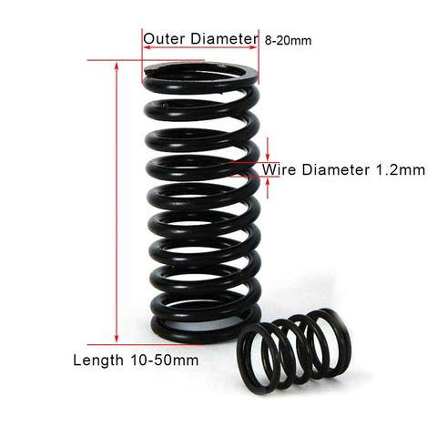 5PCS High Elastic Blackening Spring Manganese Steel Pressure Spring Wire Dia 1.2mm Outer Dia 8-20mm Length 10-50mm ► Photo 1/6