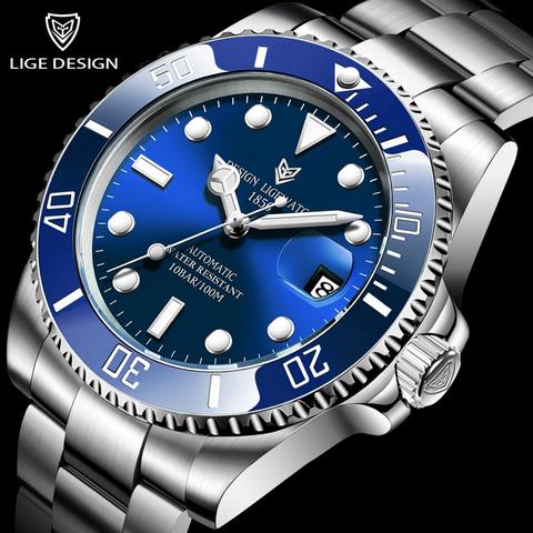 2022 LIGE Watch Men Automatic Mechanical Tourbillon Clock Fashion Sapphire Glass 316L Steel 100 Waterproof Watches NH35 Movement ► Photo 1/6