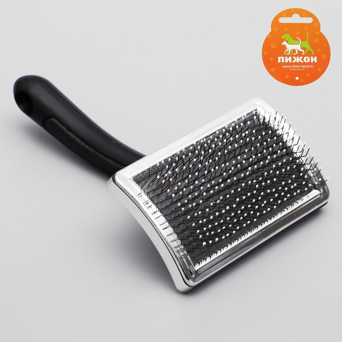  Slicker brush for combing animals with medium-length wool drops, base 85x46 mm 1166598 goods ► Photo 1/5