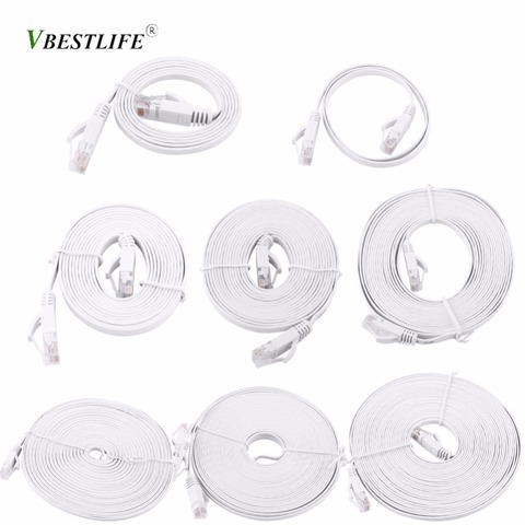 RJ45 CAT6 Ethernet Network Flat LAN Cable UTP Patch Router Cables 1000M 0.5m, 1m, 2m, 3m, 5m, 8m, 10m, 15m Cable Router Computer ► Photo 1/6