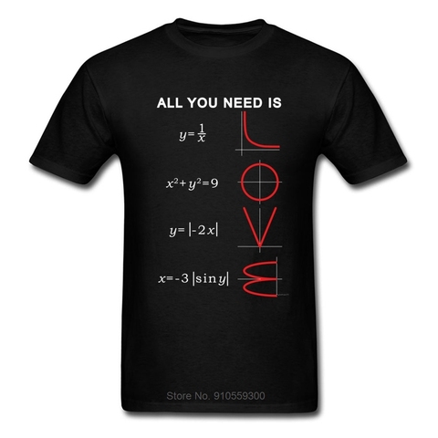 Geometric Algebra Equation Graph Tshirts A ll You Need Is Love Math Science Problem Black Fashion TeeShirt Plus Size New T Shirt ► Photo 1/1