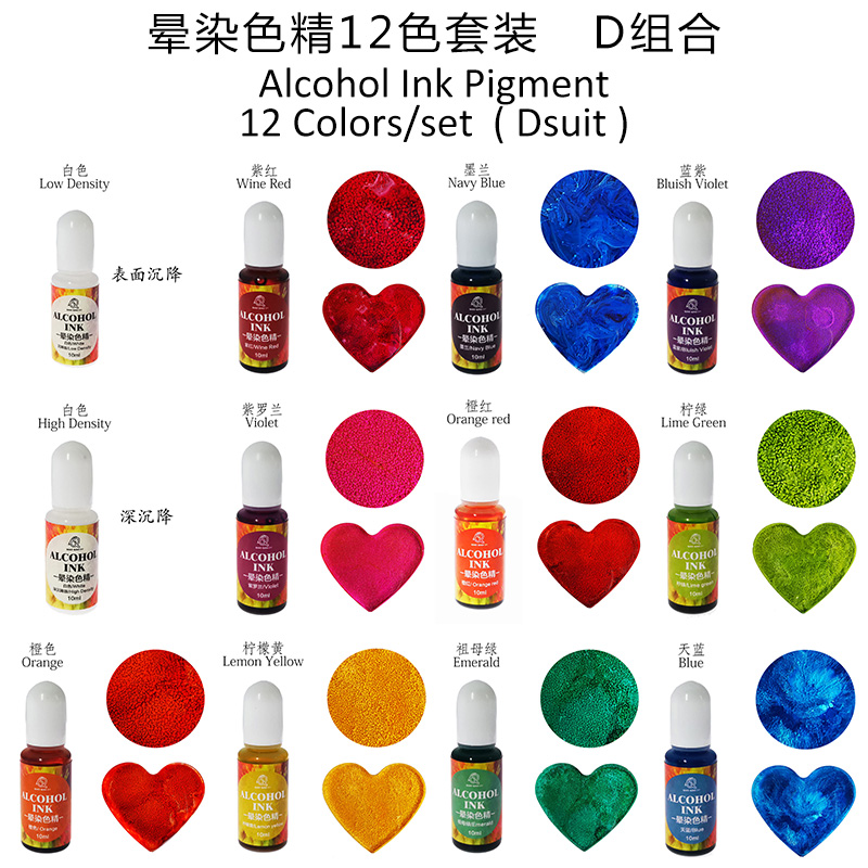 20 Colors Alcohol Ink Diffusion UV Resin Pigment Kit Liquid DIY Colorant Dye  Art