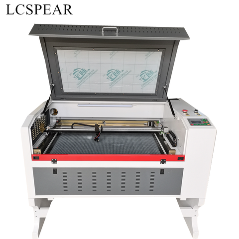RECI 100W RUIDA 6090 CO2 laser cutting machine with cw3000 water chiller and 550w fan to yiwu ► Photo 1/6