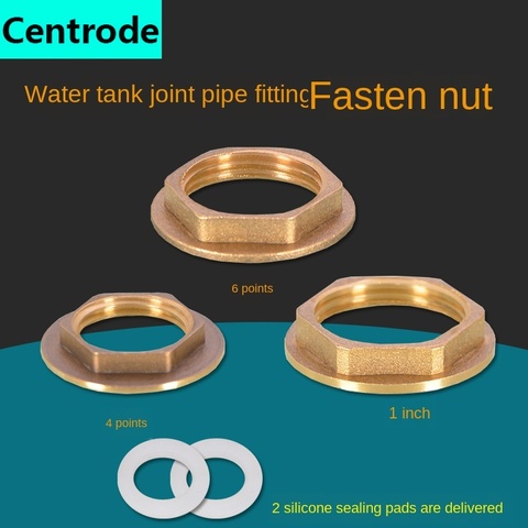 1/2IN 3/4IN 1inch copper outer hexagonal cap back cap flange and ring nut nut lock mother water tank joint fastening accessories ► Photo 1/5