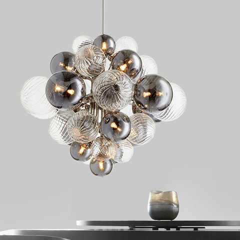Nordic Luxury Glass Globe G4 LED Chandelier Living Room Metal Pendant Chandelier Lighting Indoor Luminarias Fixtures Lamparas ► Photo 1/4