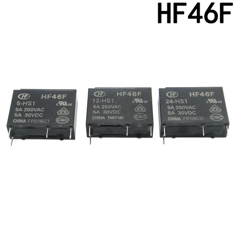 20PCS/lot Power relays HF46F-3-HS1 HF46F-5-HS1 HF46F-12-HS1 HF46F-24-HS1 5A250VAC 4PIN ► Photo 1/2