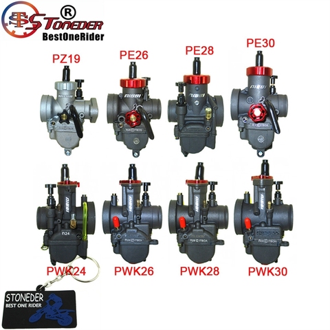 STONEDER NIBBI Carb PE19 PE26 PE28 PE30 PWK24 PWK26 PWK28 PWK30 Racing Carburetor For Pit Dirt Bike ATV Quad Moped Scooter ► Photo 1/6