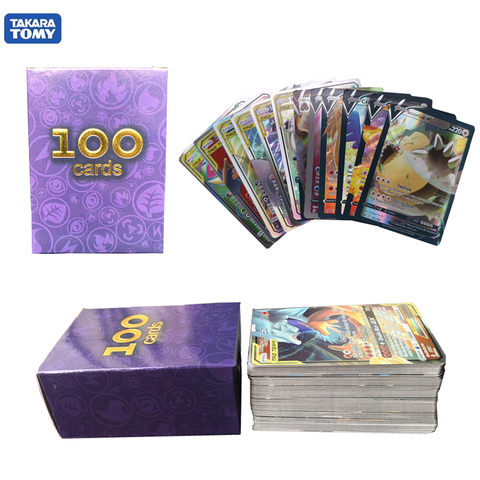 Buy Online 100pcs Vmax Pokemon Cards V Mega Gx Anime Collection Trade Card Pokemon Booster Shiny Pokemon Toy Cards For Kids Alitools