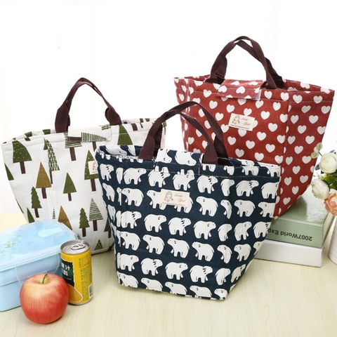Female Lunch Food Box Bag Fashion Insulated Thermal Food Picnic Lunch Bags For Women Kids Men Cooler Tote Bag Case ► Photo 1/6