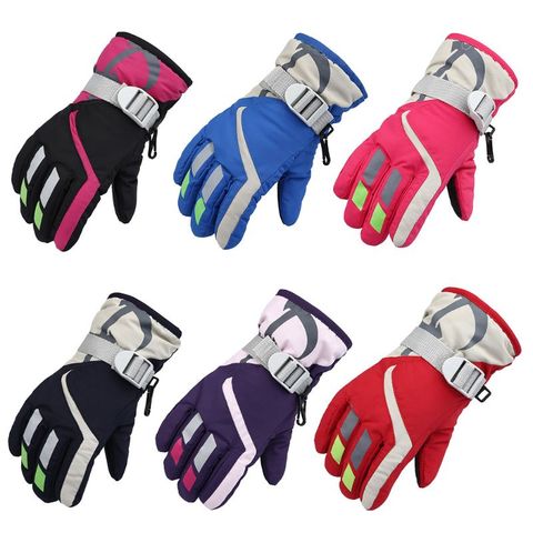 Children Boys Girls Winter Warm Windproof Sports Ski Gloves Kids Breathable Adjustable Glove ► Photo 1/5