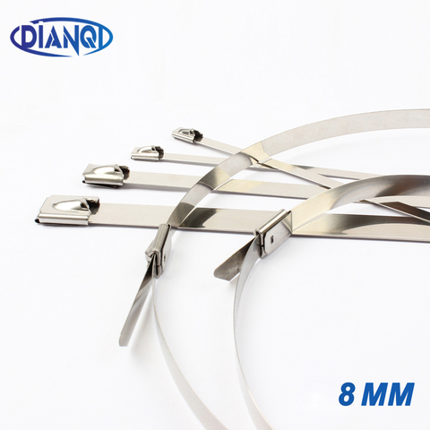 10PCS 8mm width Self-Locking Stainless Steel wires metal cable ties self-Lock tie wrap zip ties ► Photo 1/6