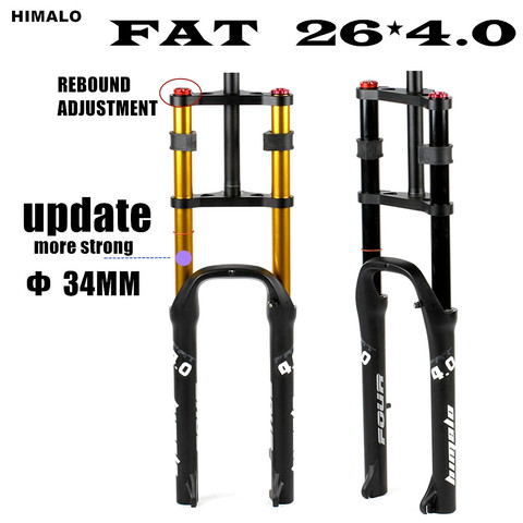 HIMALO Double Shoulder Fat Fork Rebound Adjustment Fat Bicycle 26