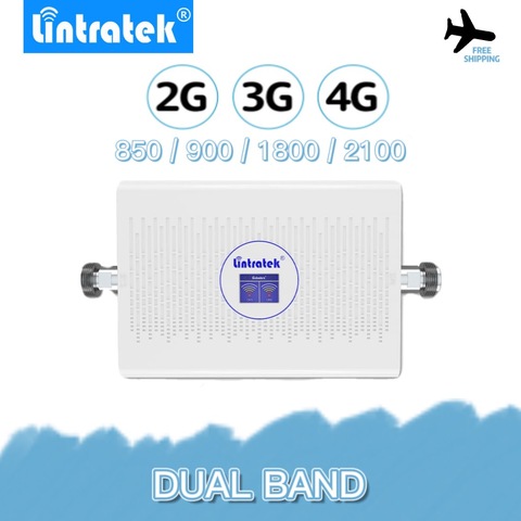 Lintratek 70dB 23dBm 2G 3G 4G Cell Signal Booster UMTS 2100mhz DCS 1800mhz Cellular Signal Repeater AGC/ALC Amplifier Dual Band ► Photo 1/6