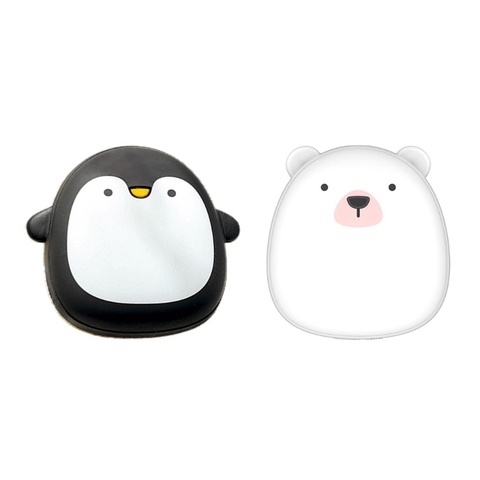 Cute Cartoon Penguin Polar Bear Electric Hand Warmers USB Rechargeable Double-Side Heating Pocket Power Bank Warmer ► Photo 1/6