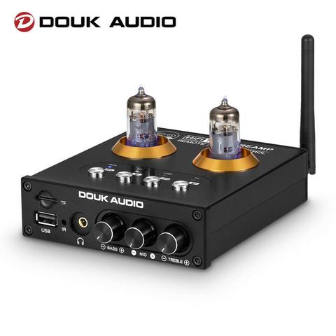 Douk Audio P2 HiFi Vacuum Tube Preamp Bluetooth 5.0 Receiver Stereo Headphone Amplifier USB Music Player ► Photo 1/6