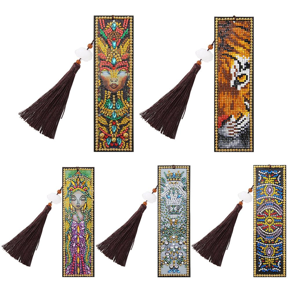 Diamond Painting 5D Diy Diamond Painting Leather Tassel Bookmarks Special  Shape Embroidery Craft 