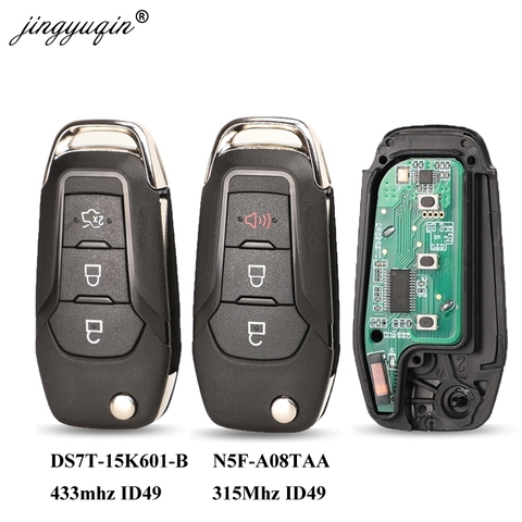 jingyuqin Flip Remote Key Fob 3 Buttons 315/433Mhz N5F-A08TAA ID49 For Ford S-MAX GALAXY MONDEO Mk2 Mk7 Explorer Ranger ► Photo 1/4