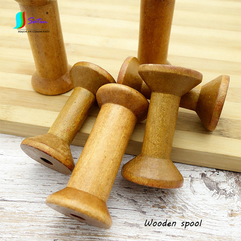 Wholesale 10PCS 7/8CM Home Diy Tool Accessory Big Size Wooden Thread Spool, Smooth Wood Thread Lace Webbing Container A0426F ► Photo 1/1