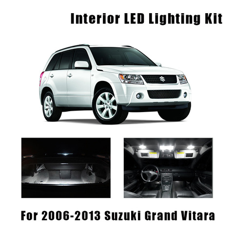 12 Bulbs LED Interior Light Kit Xenon White Lamps For 2006-2011 2012 2013 Suzuki Grand Vitara Map Dome Trunk License Plate Lamp ► Photo 1/6
