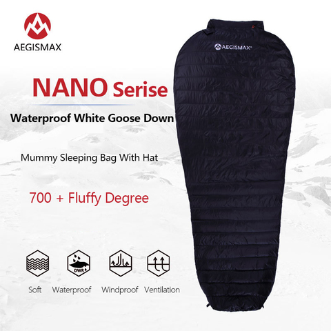 AEGISMAX NANO Envelop Sleeping Bag Ultralight Down Sleeping Bag -10°C Soft Mummy Splicing Type Outdoor Warm Waterproof Camping ► Photo 1/6