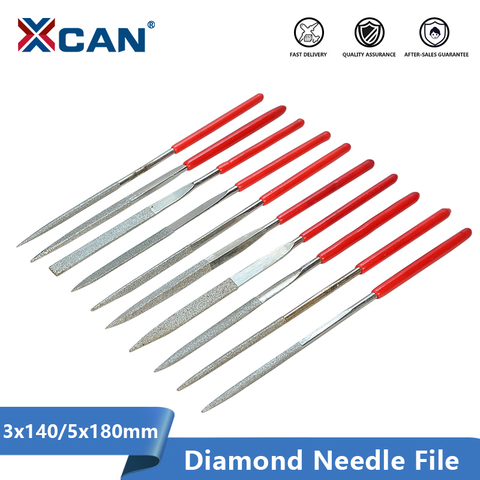 XCAN Diamond File Set 3x140mm 5x180mm Mini Needle File For Stone Glass Metal Carving Craft Hand Tools Needle File Set ► Photo 1/6