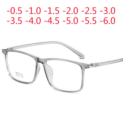 Super Big Square Frame Prescription Eyeglasses Vintage Myopia Glasses -0.5 -1.0 -1.5 -2.0 -2.5 -3.0 -3.5 -4.0 -4.5 -5.0 -6.0 ► Photo 1/6