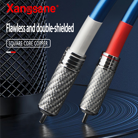 Xangsane square core OCC copper wire HIFI audio signal cable carbon fiber high quality RCA-RCA connection audio cable ► Photo 1/6